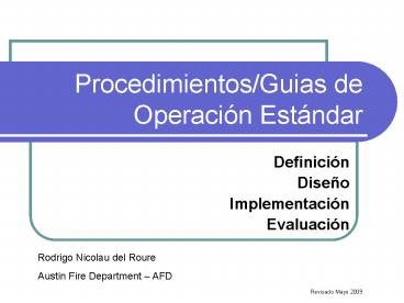 ProcedimientosGuias de Operacin Estndar