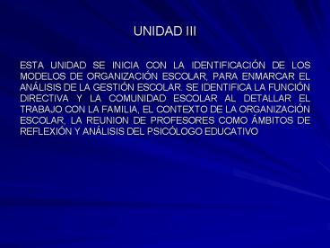 UNIDAD III