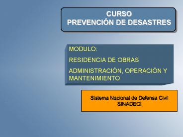 CURSO PREVENCIN DE DESASTRES