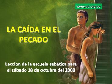 LA CADA EN EL PECADO