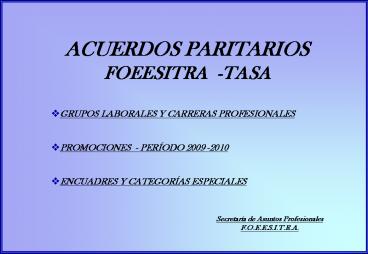 ACUERDOS PARITARIOS FOEESITRA TASA