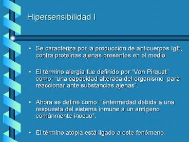 Hipersensibilidad I