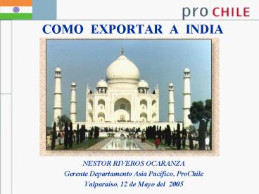 COMO EXPORTAR A INDIA