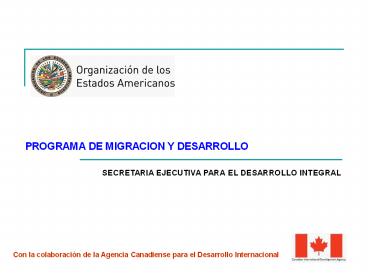 PROGRAMA DE MIGRACION Y DESARROLLO