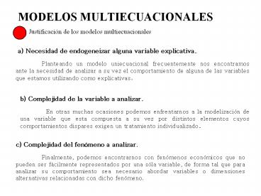 MODELOS MULTIECUACIONALES