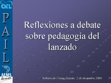Reflexiones a debate sobre pedagoga del lanzado