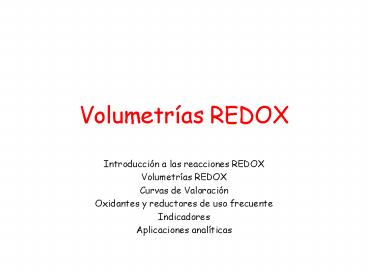 Volumetras REDOX