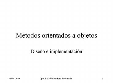 Mtodos orientados a objetos