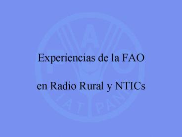 Experiencias de la FAO