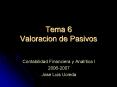 Tema 6 Valoracion de Pasivos PowerPoint PPT Presentation