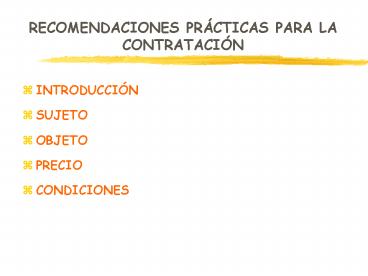 RECOMENDACIONES PRCTICAS PARA LA CONTRATACIN