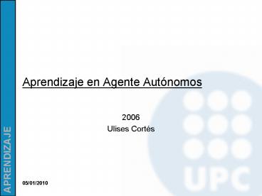 Aprendizaje en Agente Autnomos