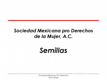 Sociedad Mexicana pro Derechos de la Mujer, A.C.