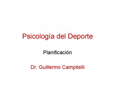 Psicologa del Deporte