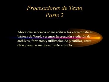 Procesadores de Texto Parte 2
