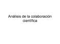 Anlisis de la colaboracin cientfica PowerPoint PPT Presentation