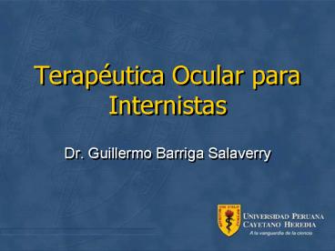 Teraputica Ocular para Internistas