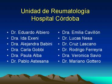 Unidad de Reumatologa Hospital Crdoba
