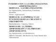 INTRODUCCION A LAS ORGANIZACIONES ADMINISTRACION I PowerPoint PPT Presentation