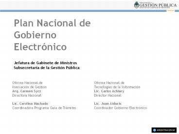 Plan Nacional de Gobierno Electr