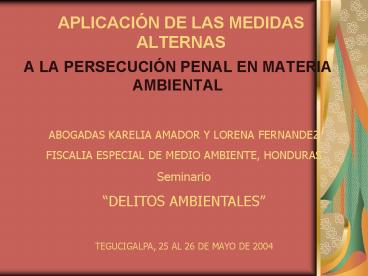 APLICACIN DE LAS MEDIDAS ALTERNAS