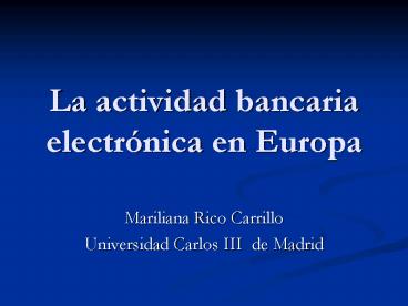 La actividad bancaria electrnica en Europa