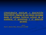 CONVIVENCIA ESCOLAR Y EDUCACI