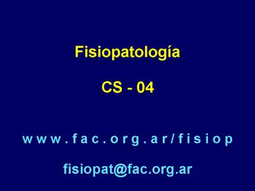 Fisiopatolog