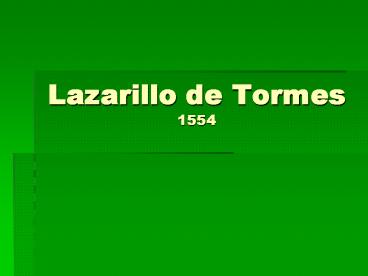 Lazarillo de Tormes 1554