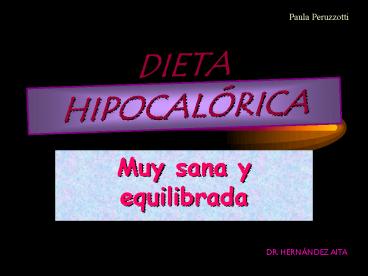 DIETA HIPOCALRICA