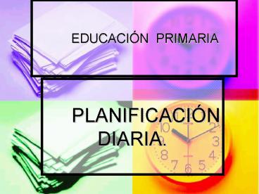 PLANIFICACIN DIARIA'