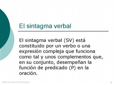 El sintagma verbal