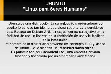 UBUNTU Linux para Seres Humanos