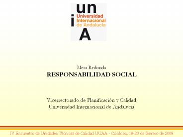 Mesa Redonda RESPONSABILIDAD SOCIAL  Vicerrectorado de Planificaci