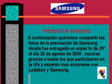 PREMIACION SAMSUNG