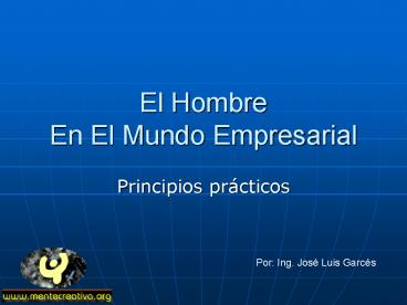 El Hombre En El Mundo Empresarial