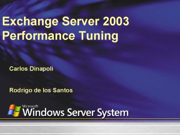 Exchange Server 2003 Performance Tuning