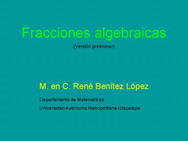 Fracciones algebraicas