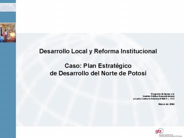Desarrollo Local y Reforma Institucional