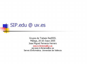 SIP'edu uv'es