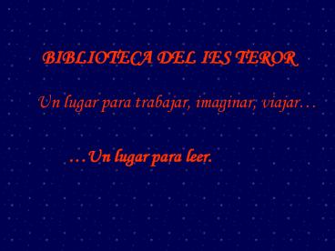 BIBLIOTECA DEL IES TEROR