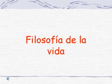 Filosofa de la vida