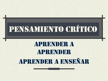 Pensamiento crtico
