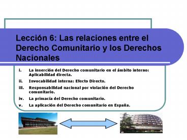 Leccin 6: Las relaciones entre el Derecho Comunitario y los Derechos Nacionales