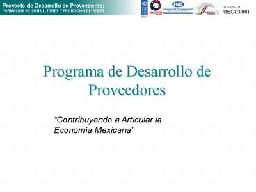 Programa de Desarrollo de Proveedores