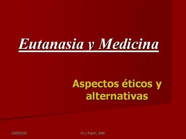 Eutanasia y Medicina