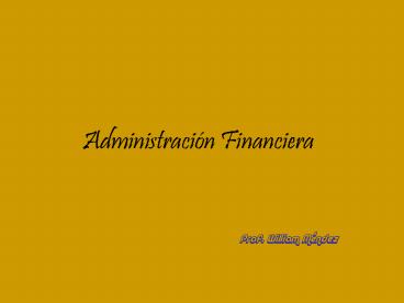 Administracin Financiera