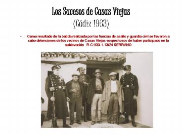 Los Sucesos de Casas Viejas Cdiz 1933