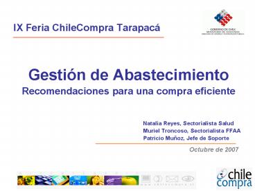 IX Feria ChileCompra Tarapac