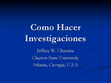 Como Hacer Investigaciones